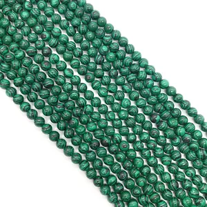 Fili di perle in malachite verde naturale per gioielli fai-da-te con pietre a strisce