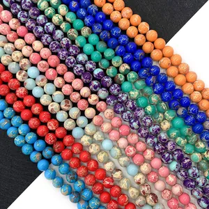 Naturstein Imperial Jaspis Runde Lose Perlen Für DIY Schmuckherstellung Halskette Armband Polierte Matrix Stein Zubehör