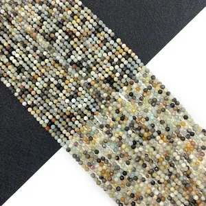 Gefacetteerde Natuurlijke Amazoniet Steen Ronde Kralen Multicolor Bol Tussenkralen Voor DIY Sieraden Maken Armband Ketting Ambachtelijke Accessoires