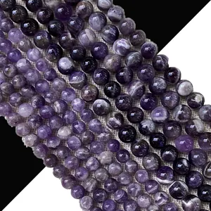 Natural Stone Round Loose Beads 4mm 6mm 8mm 10mm 12mm Tiger Eye Amethyst African Turquoise Red Jasper Indian Agate For DIY Jewelry Making Accessories