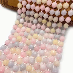 Facettierte Natursteinperlen in Macaron-Farben für die DIY-Schmuckherstellung