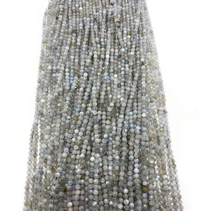 Faceted natural labradorite beads strands in 2mm 3mm 4mm sizes for DIY jewelry making
