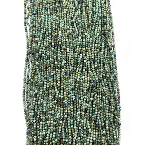 Faceted African pine stone beads 2-3mm round natural turquoise beads for DIY jewelry