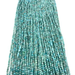 Faceted Amazonite natural stone beads in blue-green hue for DIY jewelry making