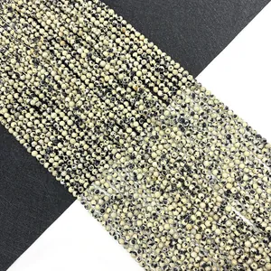 Natural Dalmatian Jasper Faceted Round Beads Loose Stone Beads For DIY Jewelry Making Necklace Bracelet Accessory
