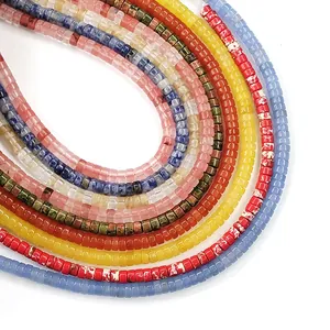 Perles intercalaires Heishi en opale naturelle 2x4mm en fils multicolores pour bijoux DIY