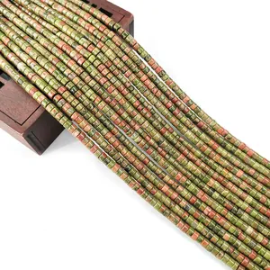 Natuurlijke unakite cilinder kralen voor DIY sieraden en het maken van kettingen