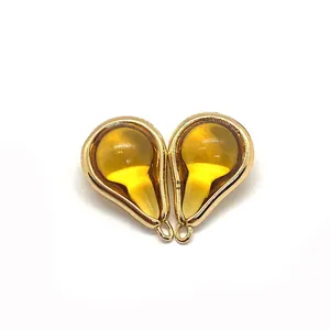 Pendentifs goutte d'eau en pierre naturelle avec bord doré pour création de bijoux DIY