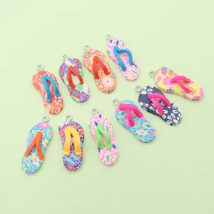 Colorful slipper pendants for DIY jewelry making in vibrant patterns and diverse colors