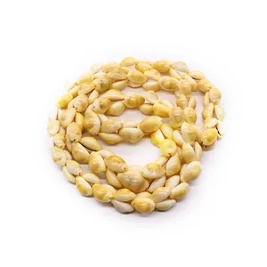 Natural 13-15mm cowrie shell necklace strands in cream white and beige for DIY jewelry