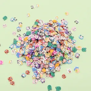 Colorful Cartoon Animal Polymer Clay Beads Slices For DIY Jewelry Making Bracelet Necklace Accessories Bear Panda Frog Shapes
