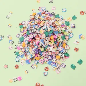 Colorful mixed cartoon animal polymer clay slices for DIY jewelry and nail art