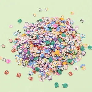 Colorful polymer clay animal head beads for DIY necklaces and craft accessories