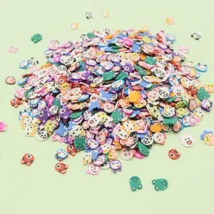 Colorful mixed clay bear and animal slices for DIY crafts and nail art decoration