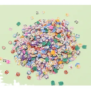 Colorful polymer clay animal bear beads for DIY necklaces and nail art accessories