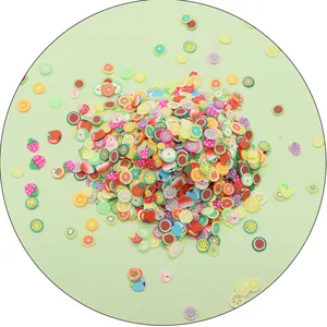 Colorful mixed fruit polymer clay slices for DIY jewelry and nail art decoration