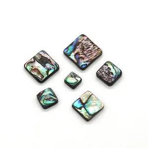 Iridescent square abalone shell loose beads for DIY jewelry making in multiple sizes