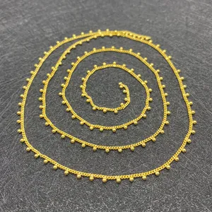 10m roll of 2mm gold-plated copper bead chain for DIY necklace and jewelry making