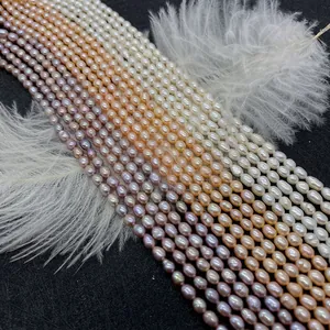 Natural freshwater rice pearls in white pink and purple for DIY jewelry making