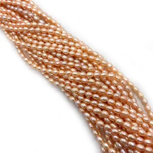 Natural pink freshwater pearl beads 4-10mm rice shape for DIY jewelry making