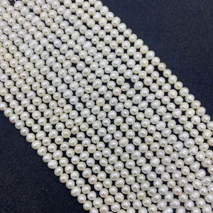 Natural Freshwater Pearl Beads Irregular Baroque Near Round Loose Pearls Strand For DIY Jewelry Necklace Bracelet Making