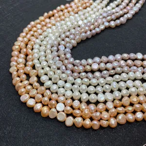 Natural freshwater pearls in white, pink, and purple colors for DIY jewelry making