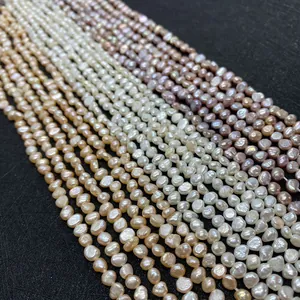 Natural freshwater baroque pearl strands in white, champagne, and lavender hues
