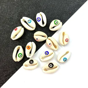 Natürliche Muschelanhänger mit Evil Eye für DIY Schmuckherstellung Handwerk Zubehör