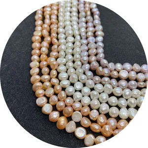 Baroque natural freshwater pearls in pink, white, and purple for DIY jewelry making