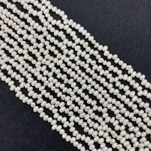 Natural freshwater potato pearls strand for DIY necklace and jewelry making in white