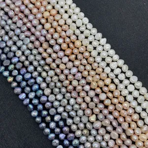 Natural Freshwater Pearl Beads Baroque Irregular Loose Beads For DIY Jewelry Making Necklace White Pink Lavender