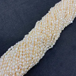 Natural freshwater pearl strands in creamy white for DIY jewelry making accessories