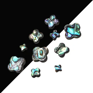 Natürliche Abalone-Muschel Kleeblatt Künstliche Perlen Irisierende Perlmutt Lose Zwischenperlen Für DIY Schmuckherstellung