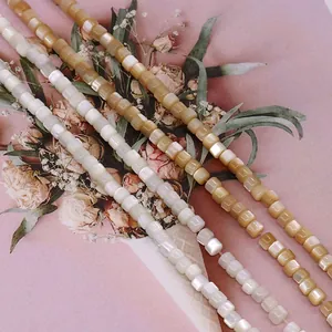 Perles cylindriques en coquillage naturel pour la création de colliers et de bracelets