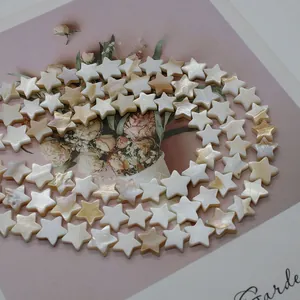 Star-shaped natural freshwater shell beads with iridescent pearl luster for DIY jewelry