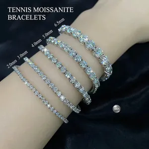Hip Hop S925 Sterling Silver Moissanite Tennis Bracelet And Necklace Zirconia Chain Fashion Jewelry For Men Women Gift