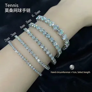 Hip Hop S925 Sterling Silver Moissanite Tennis Bracelet And Necklace Zirconia Chain Fashion Jewelry For Men Women Gift