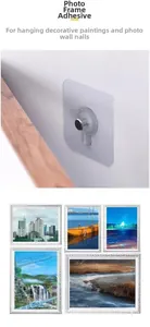 Strong adhesive picture frame hook for drill-free mounting on smooth walls