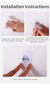 Three-step guide for installing self-adhesive screw wall stickers on clean surfaces