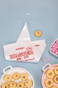 Detailed view of thick L-size disposable pastry bags for cake decorating and cookies