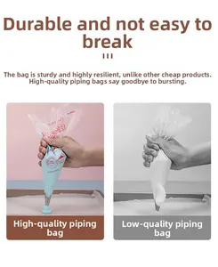Comparison showing extra thick piping bag durability against thin low-quality bags