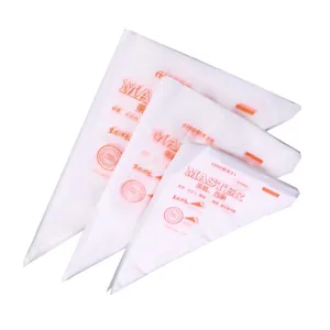 Three sizes of thickened disposable piping bags for cream and cake decorating, 100 pieces