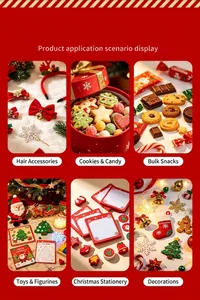 Multiple usage scenarios for cartoon Christmas shaped self-sealing gift bags