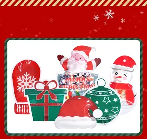 Collection of various festive cartoon Christmas shaped self-sealing gift bags display