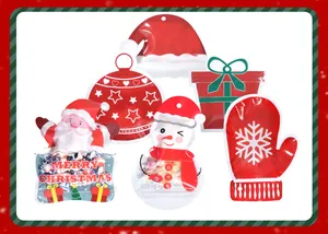 Detailed view of various cartoon Christmas-shaped ziplock bags for holiday treats.