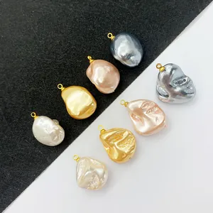 Ciondoli in Vetro Imitazione Perla a Forma di Dente Irregolare Stile Barocco Lucentezza Metallica DIY Creazione Gioielli Accessori