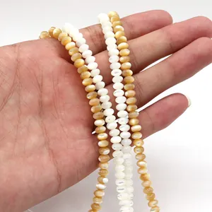 Natürliche Muschelperlen in Weiß und Champagner für DIY-Schmuckherstellung