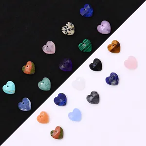 Colgante de Piedra Natural Forma de Corazón Facetado Solo Colgante Sin Cadena Para Fabricación de Joyas Collar DIY Accesorios Charms de Piedra Pulida