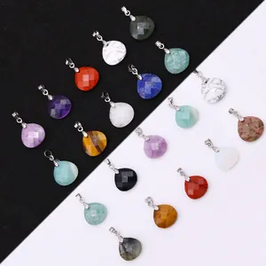 Faceted Natural Stone Teardrop Pendant DIY Jewelry Accessories For Necklace Making Tiger Eye Amethyst Lapis Lazuli Healing Crystal Pendant For Women