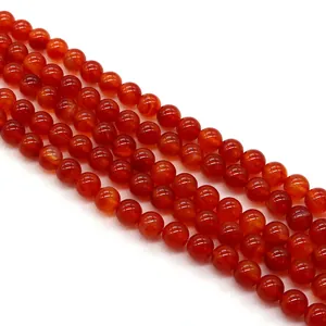 Fili di perle di agata rossa naturale per la creazione di collane e bracciali fai-da-te